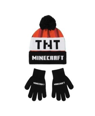 Minecraft Creeper TNT Детский зимний набор: шапка и вязаные перчатки