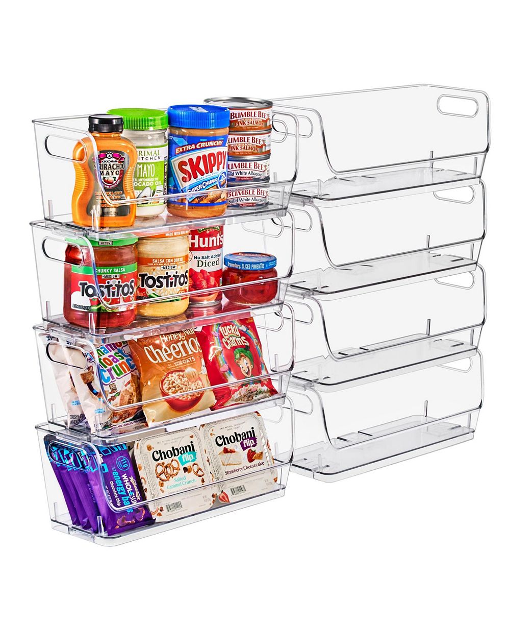 Sorbus Small Wide 2 Pack Stackable Storage Containers for Kitchen, Pantry,Cabinet Organization