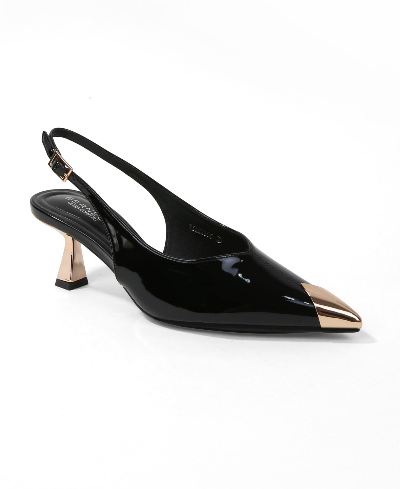 BERNESS Women's Patent  Heels and Toe Cap Slingback Pumps