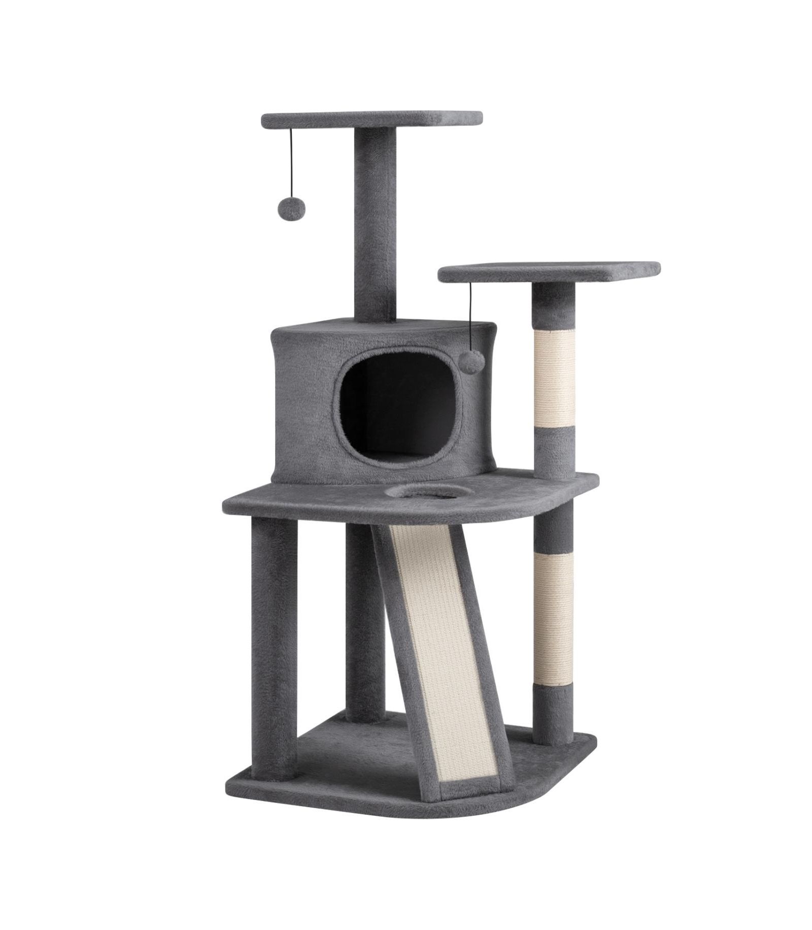 COZITO 44 inch Tall Kitten Tower with Condo and 2 Plush Perches