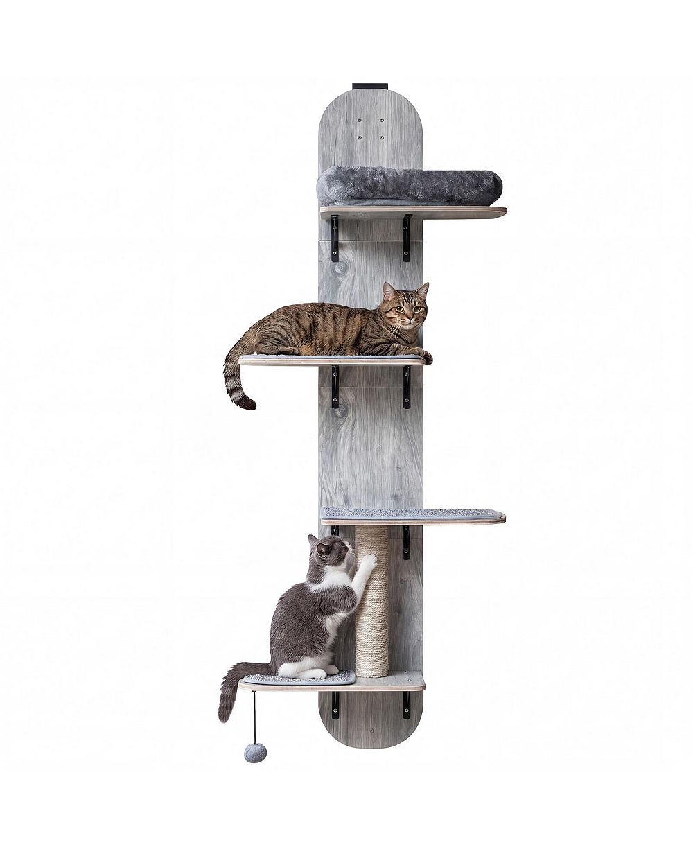 COZITO Door Hanging Cat Climber 4-Level Height Adjustable with Plush Bed
