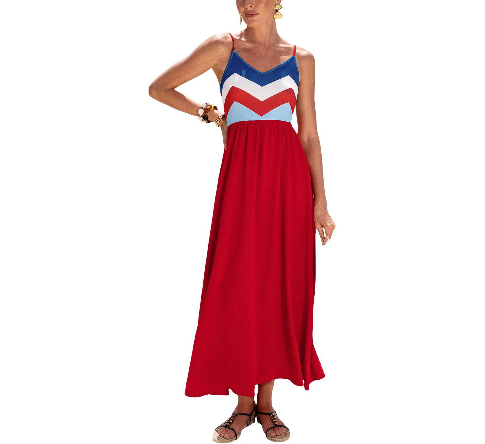 Cupshe пляжное платье maxi женское Good Taste Chevron