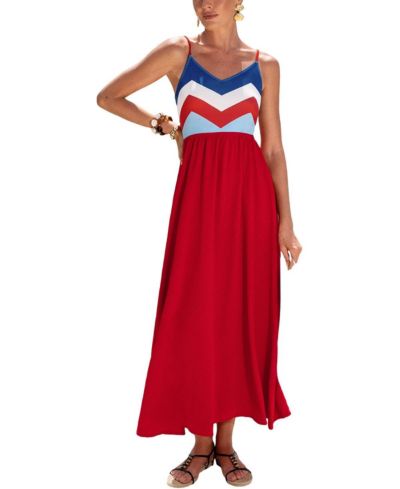 Cupshe пляжное платье maxi женское Good Taste Chevron