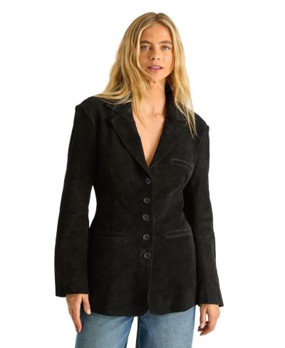 Nasty Gal Women's Real Suede Cinched Waist Blazer