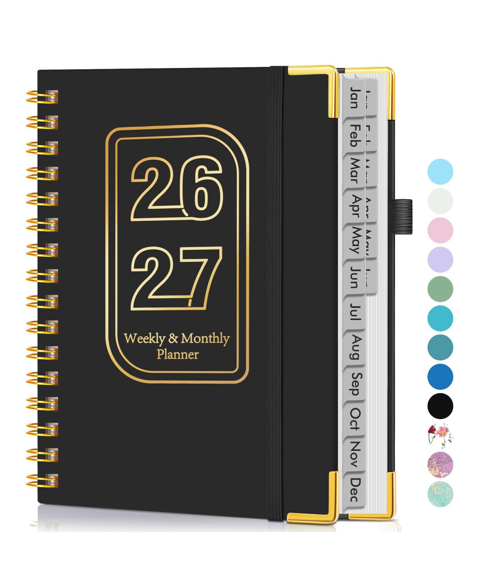 GNUADZ Planner 2026-2027 Weekly Monthly Hardcover Spiral Agenda