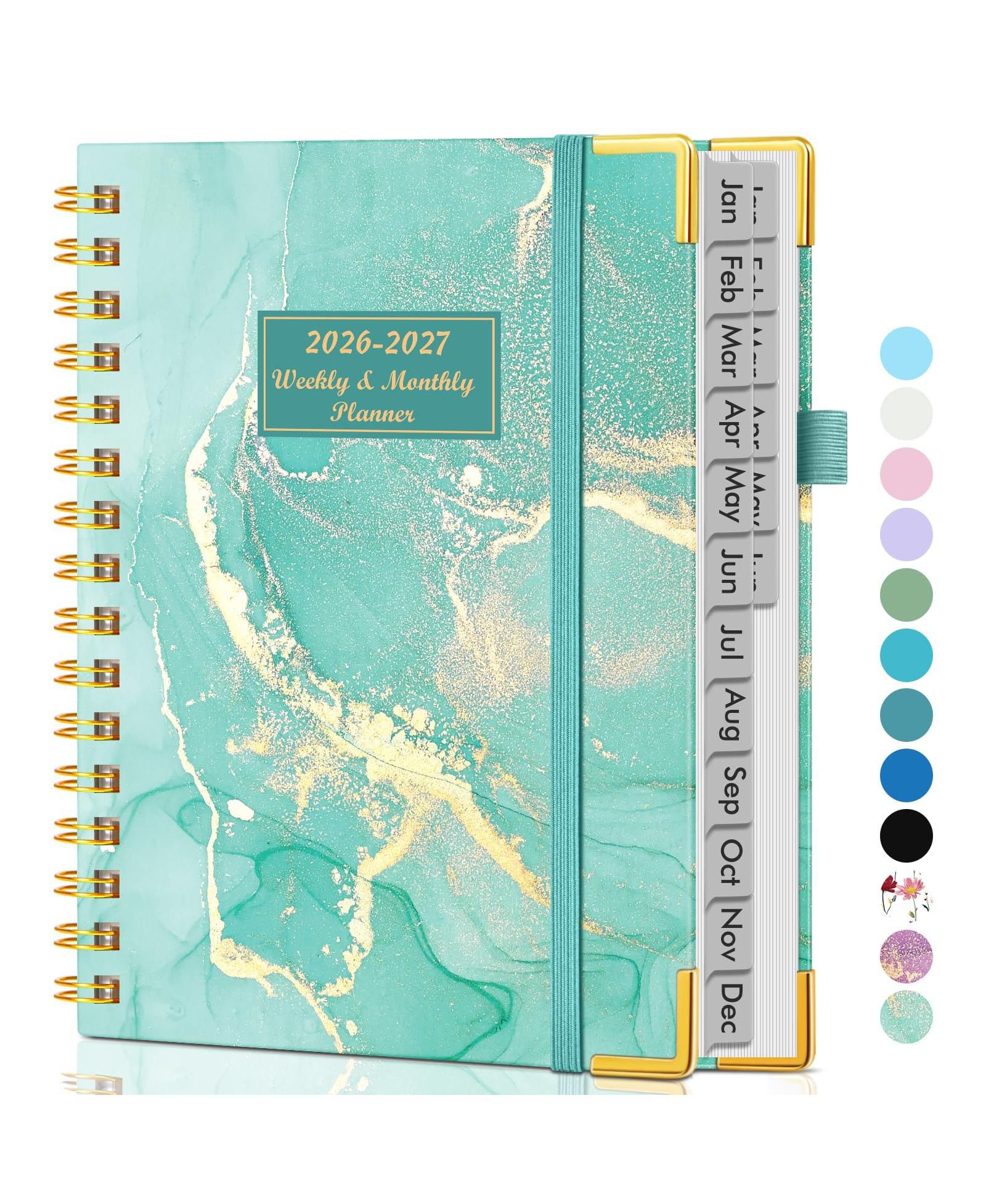 GNUADZ Planner 2026-2027 Weekly Monthly Hardcover Spiral Agenda