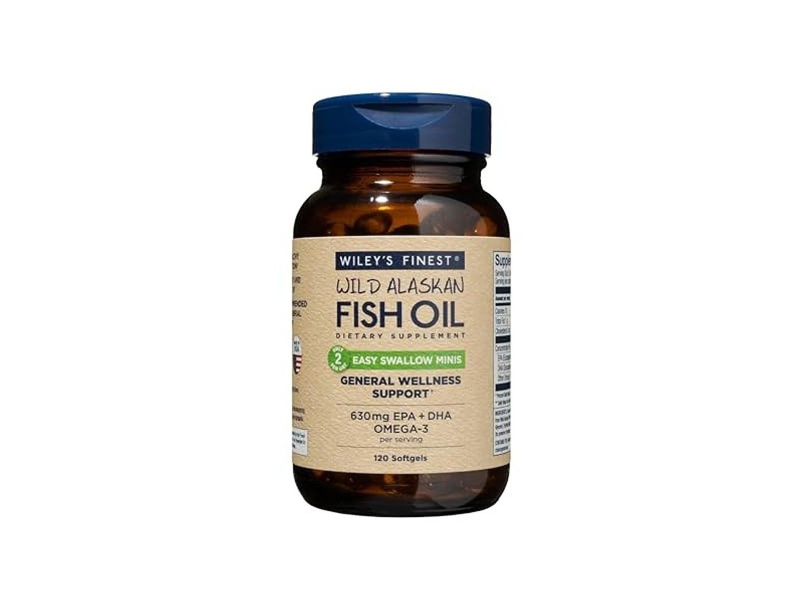 Рыбий жир Wiley's Finest Wild Alaskan Fish Oil Minis 630mg EPA and DHA Omega-3 120 Mini Softgels