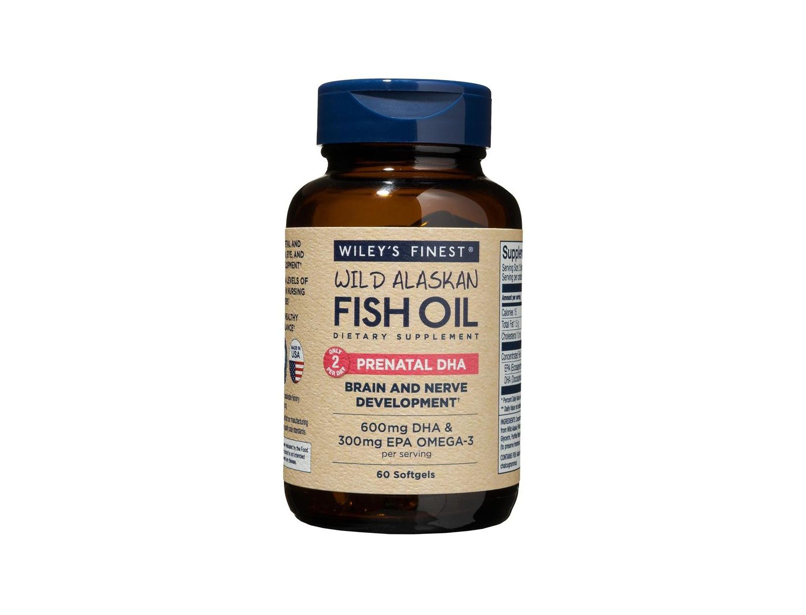 Wiley's Finest Prenatal DHA 900mg EPA и DHA Omega-3 60 Softgels