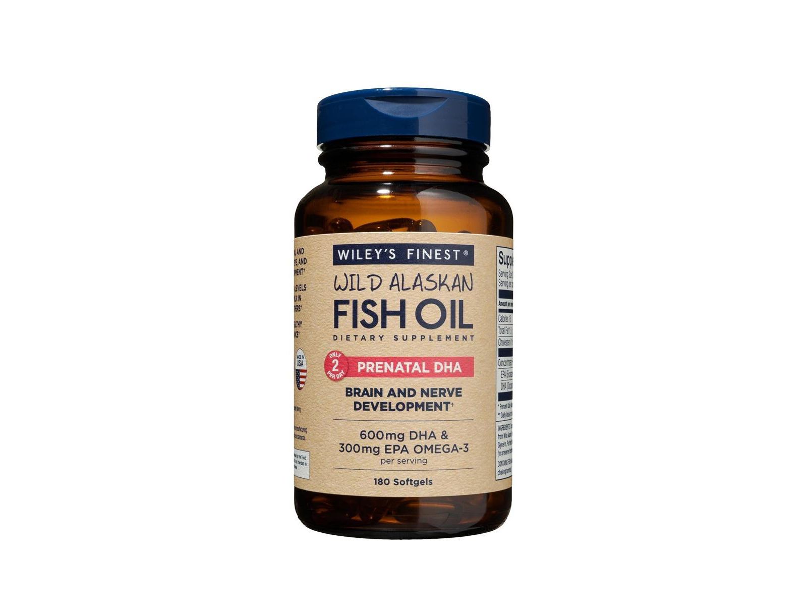 Wiley's Finest Prenatal DHA - 900mg EPA и DHA Omega-3 для беременности и кормления, 180 мягких капсул (180 порций)