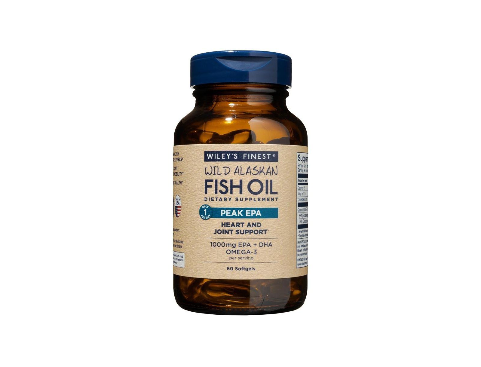 Рыбий жир Wiley's Finest Wild Alaskan Fish Oil Peak EPA - Omega-3 1000mg 60 мягких капсул
