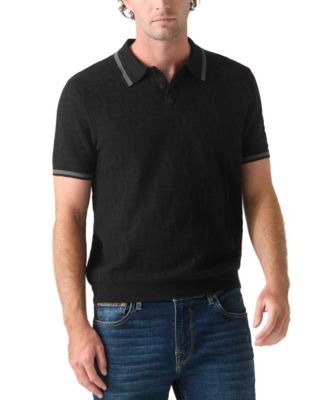 GUESS Men's Smith Spread Collar Polo Sweater