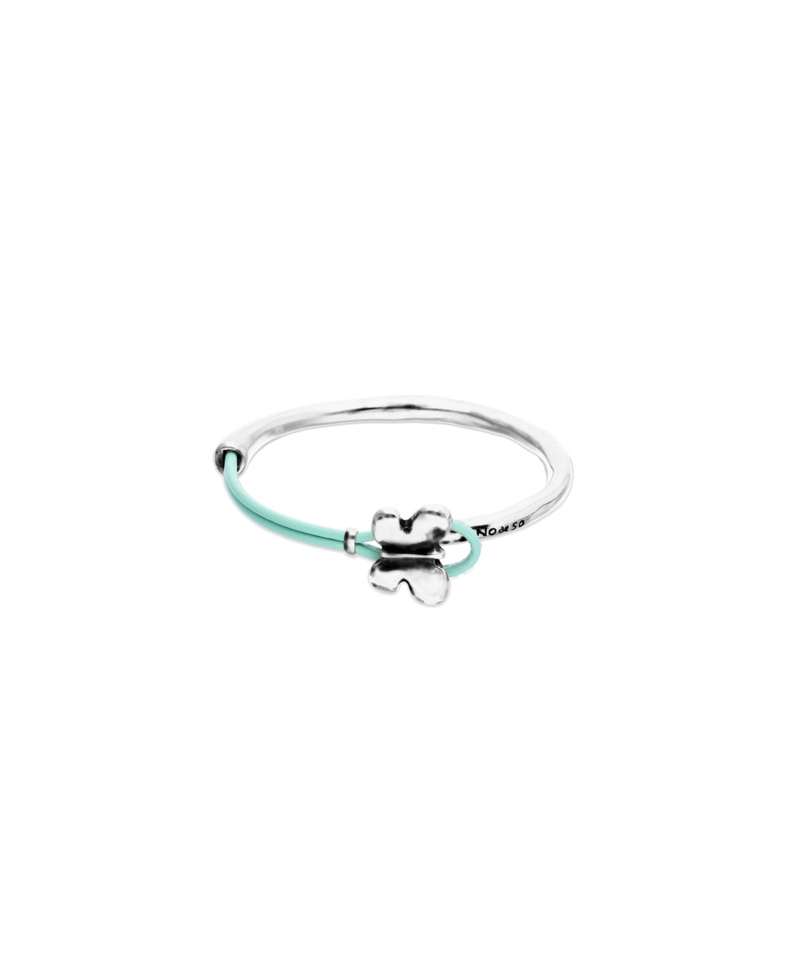 Полужесткий браслет UNOde50 Sterling Silver Leather Threat and Butterfly
