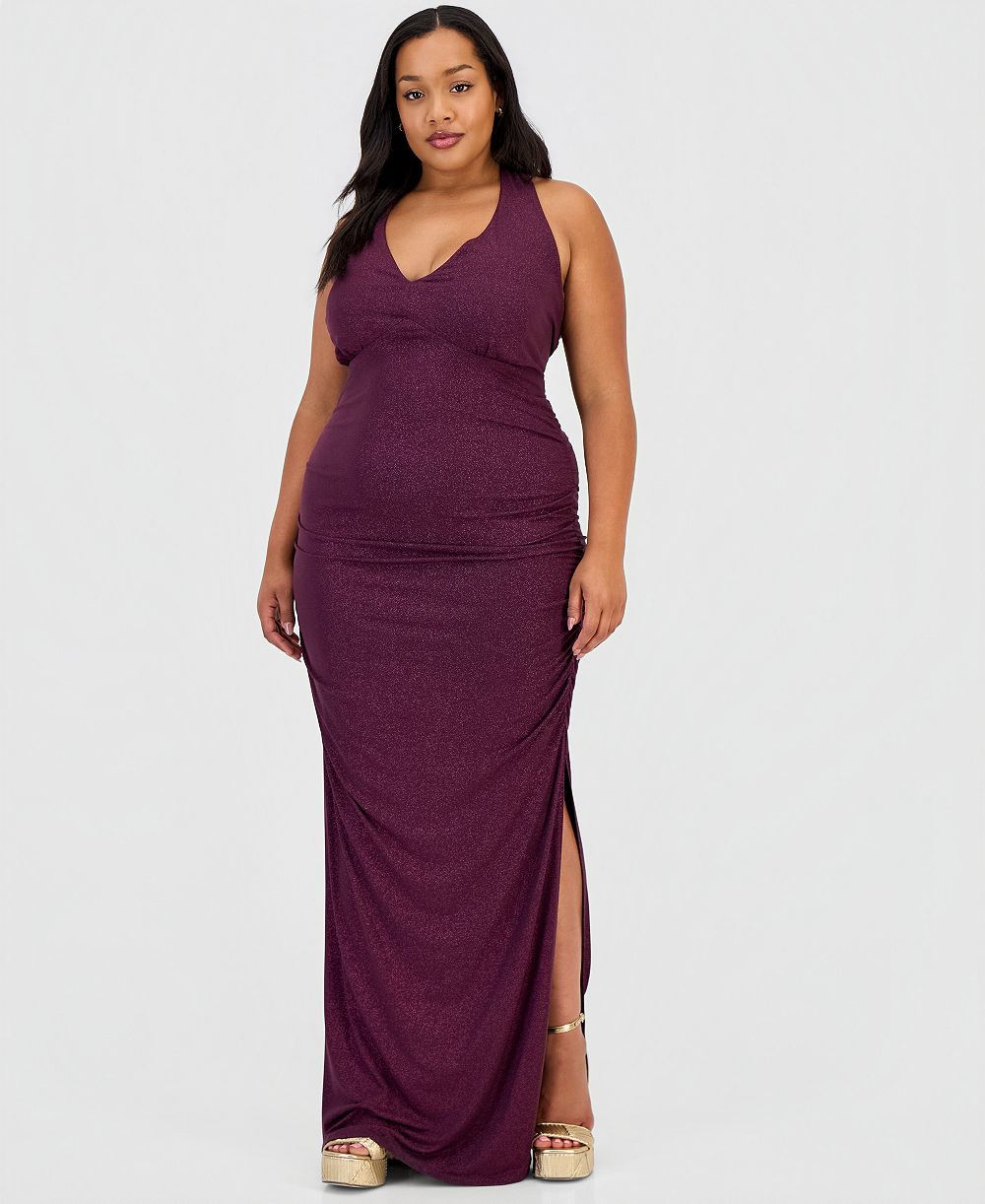 Вечернее платье Emerald Sundae Trendy Plus Size Halter-Neck Side-Slit