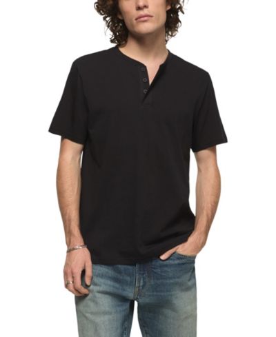 Lucky Brand Мужская футболка Henley из хлопка Supima с коротким рукавом