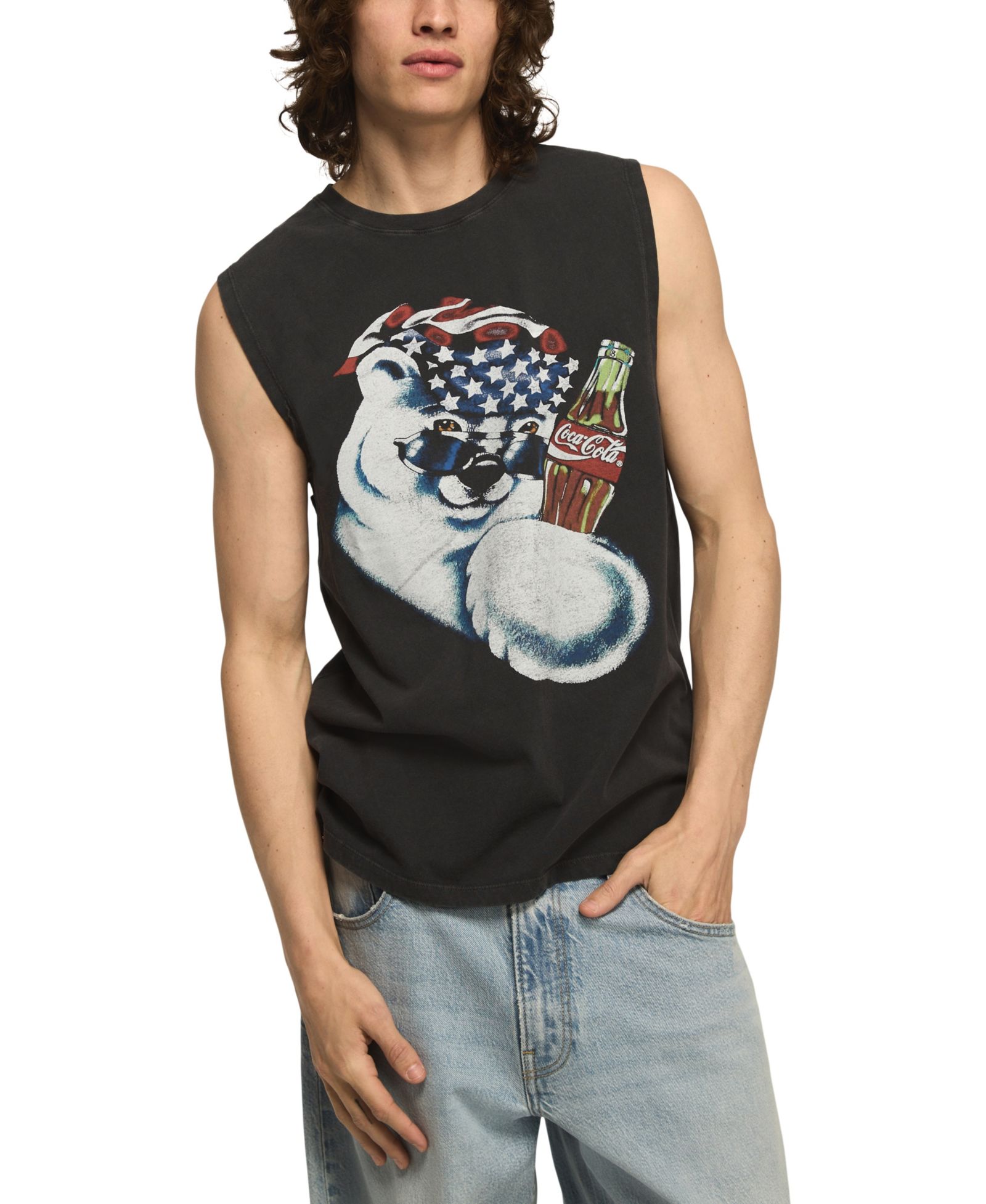 Lucky Brand Men's Coke Polar Bear Graphic Tank Top