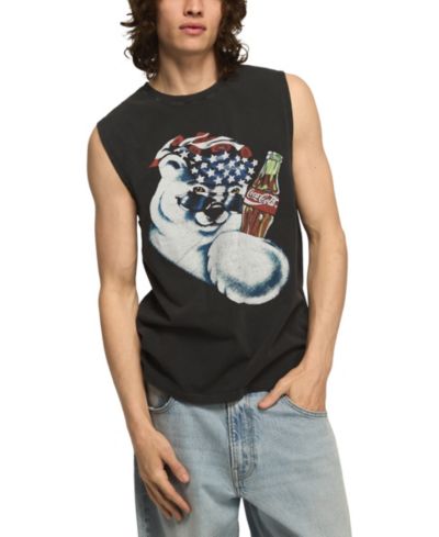 Lucky Brand Men's Coke Polar Bear Graphic Tank Top