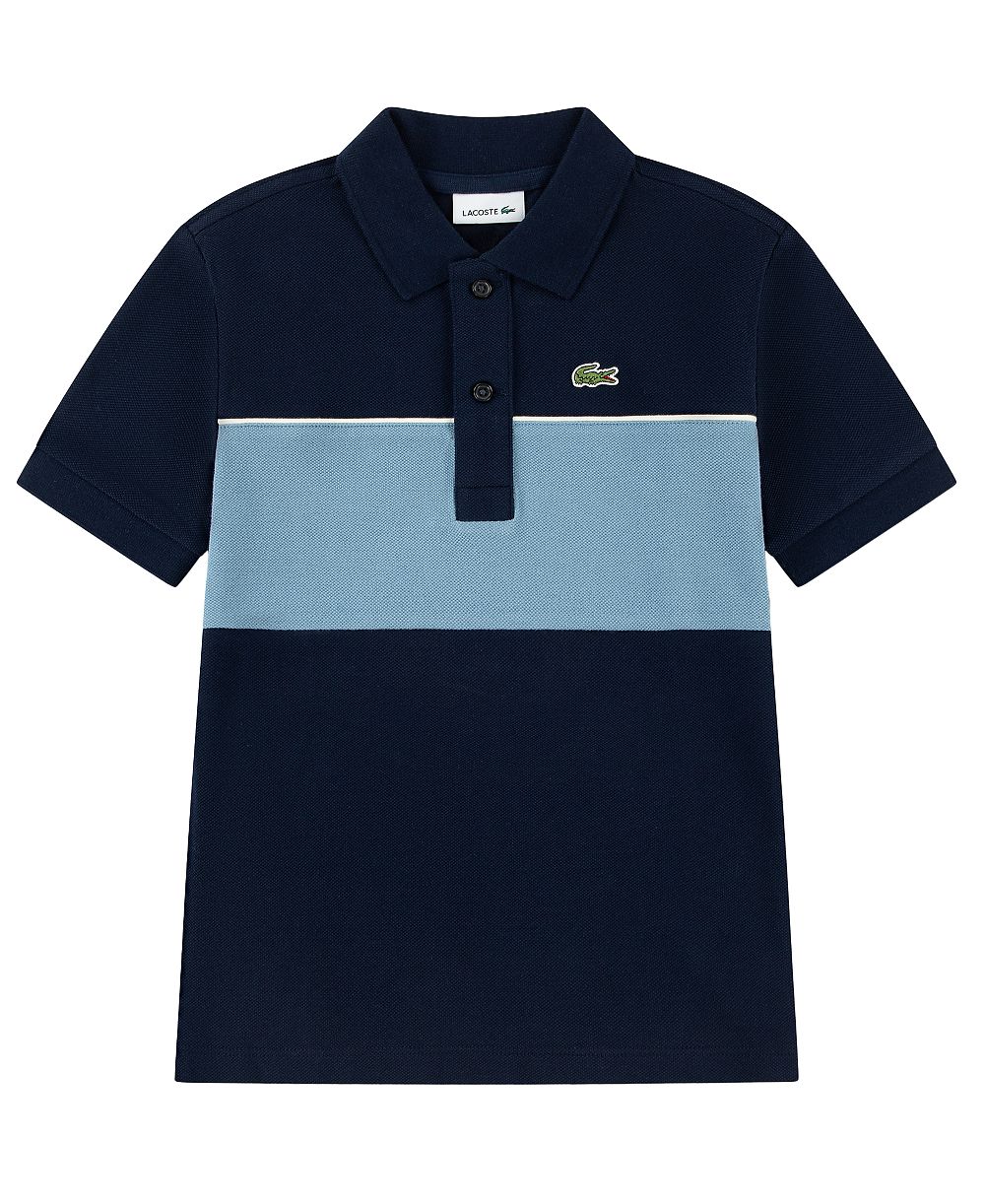 Мужская футболка lacoste с коротким рукавом и полоской на груди, размер 10-16