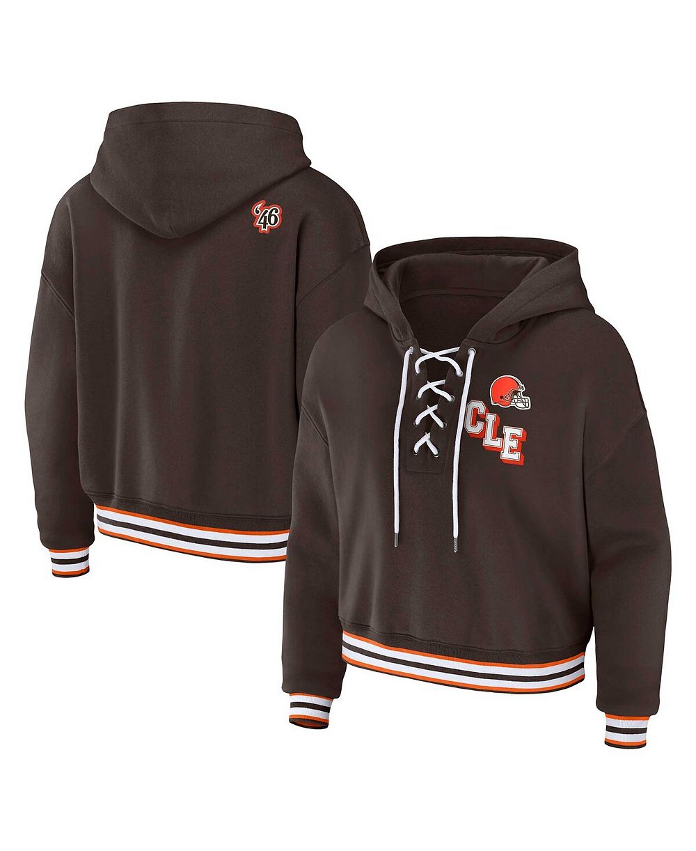 Женский коричневый худи WEAR by Erin Andrews Cleveland Browns Plus Size