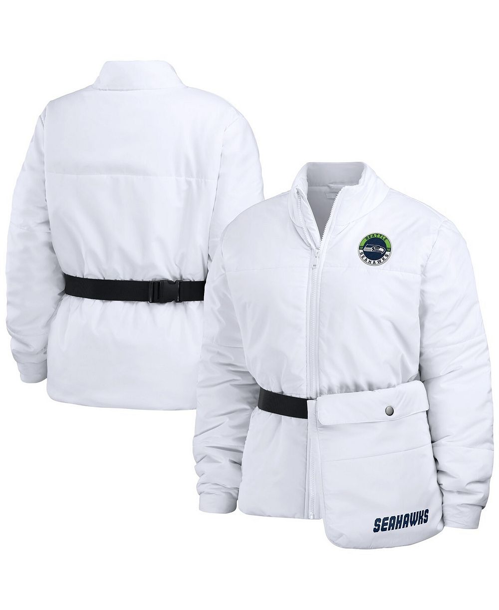 Женская белая пуховая куртка на молнии Seattle Seahawks от WEAR by Erin Andrews