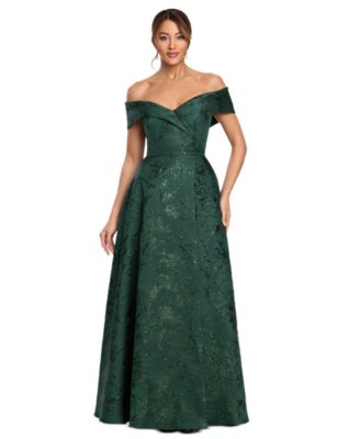 Женское вечернее платье XSCAPE Metallic Brocade Off-the-Shoulder