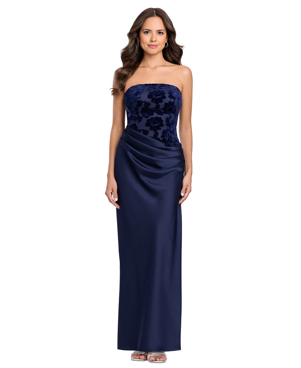Женское платье Betsy & Adam Floral Strapless Gown
