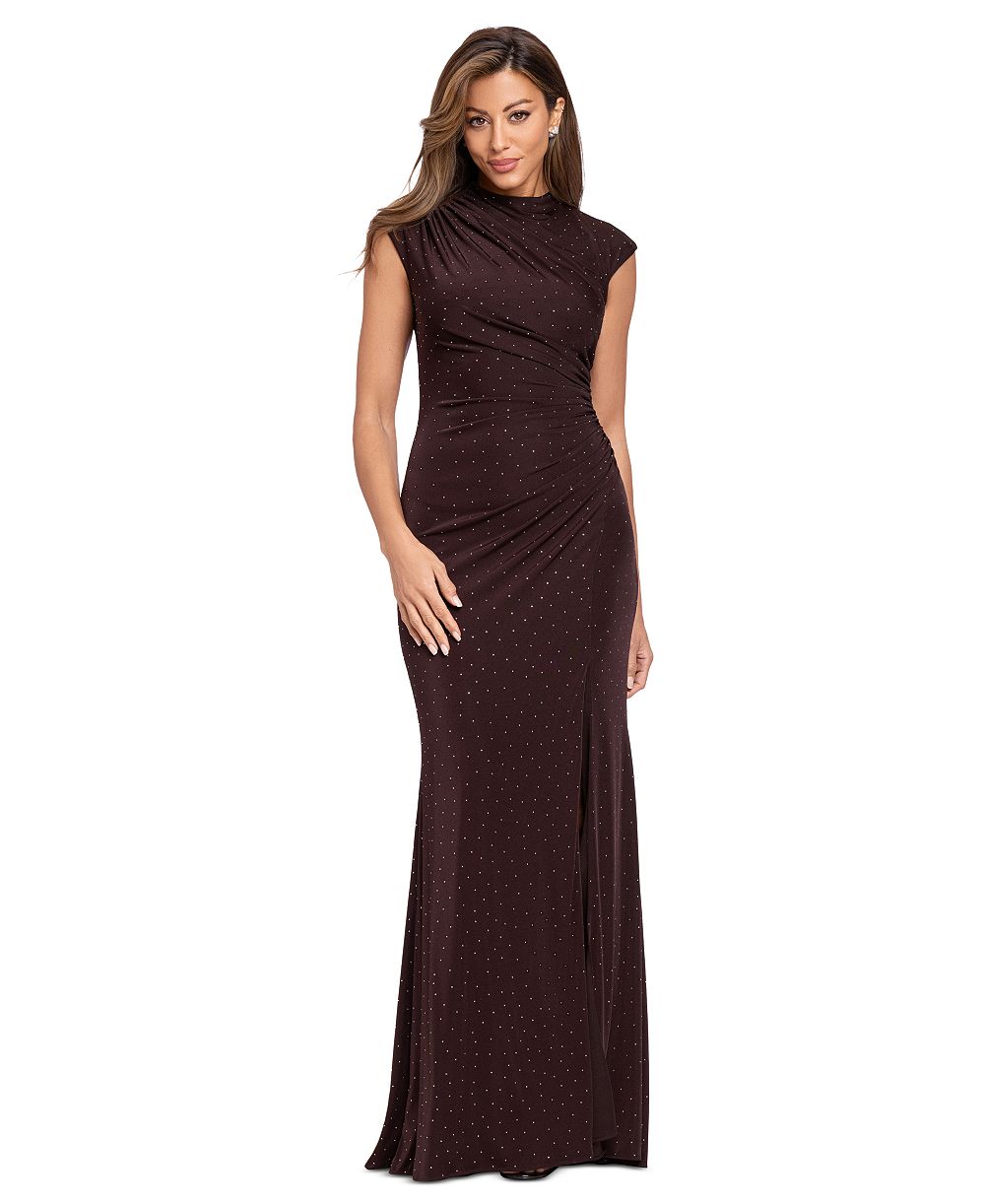 Женское вечернее платье Betsy & Adam Women's Mock-Neck Gown