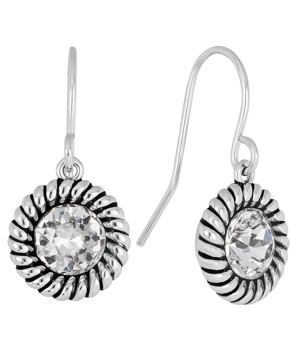 Серьги-подвески Macy's из стерлингового серебра с кристаллами 6mm