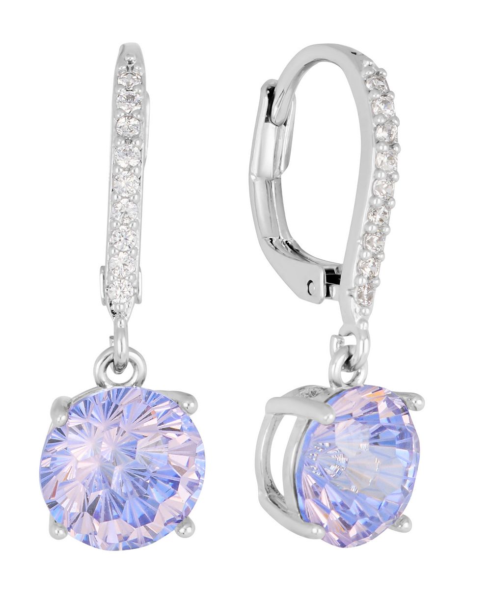 Macy's Sterling Silver Starlight Cubic Zirconia Leverback Earrings