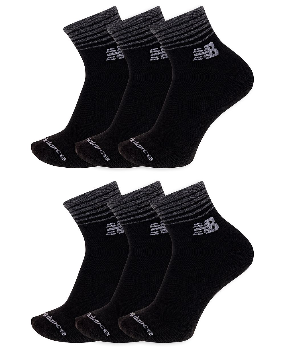 New Balance Men's Cushioned Quarter Stretchy-Knit Socks, 6-Pack