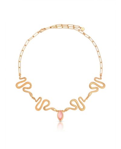 Колье-чокер ETTIKA Gold-Plated Imitation Pearl Serpentina