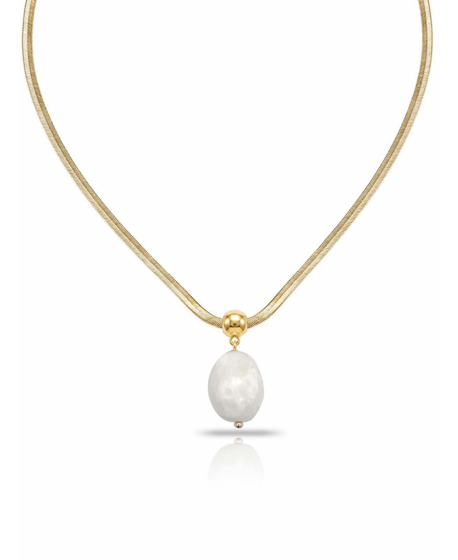 ETTIKA Gold-Plated Bone Pendant Snake Chain Necklace