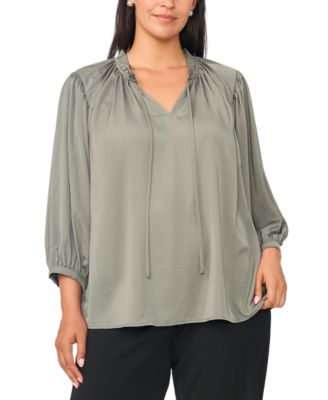 Vince Camuto Plus Size Raglan-Sleeve Peasant Blouse