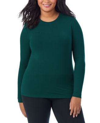 Женская кофта Cuddl Duds Plus Size с длинным рукавом и круглым вырезом, эластичная ткань