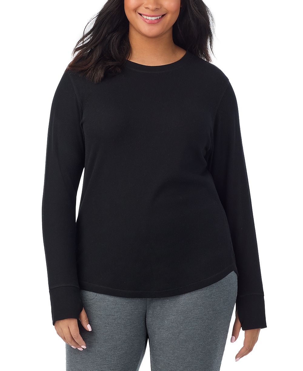 Женский термотоп Cuddl Duds Plus Size Thermal Waffle-Knit Long-Sleeve