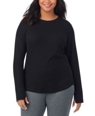 Женский термотоп Cuddl Duds Plus Size Thermal Waffle-Knit Long-Sleeve