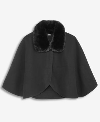 I.N.C. International Concepts Women's Faux-Fur-Collar Cropped Cape, Macy's Exclusive