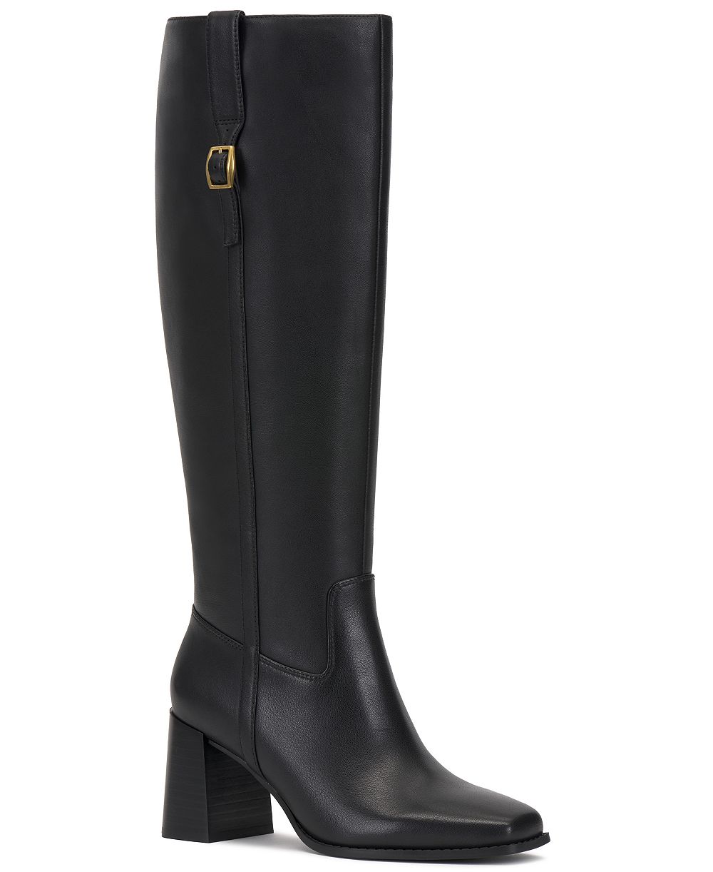 Vince Camuto Women's Sorana Wide-Calf Block Heel Riding Boots