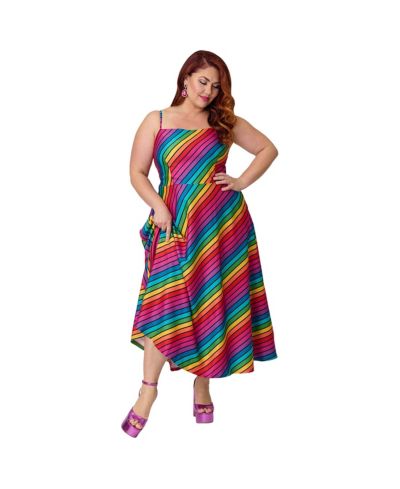 Unique Vintage Plus Size 1950s Midi Dress