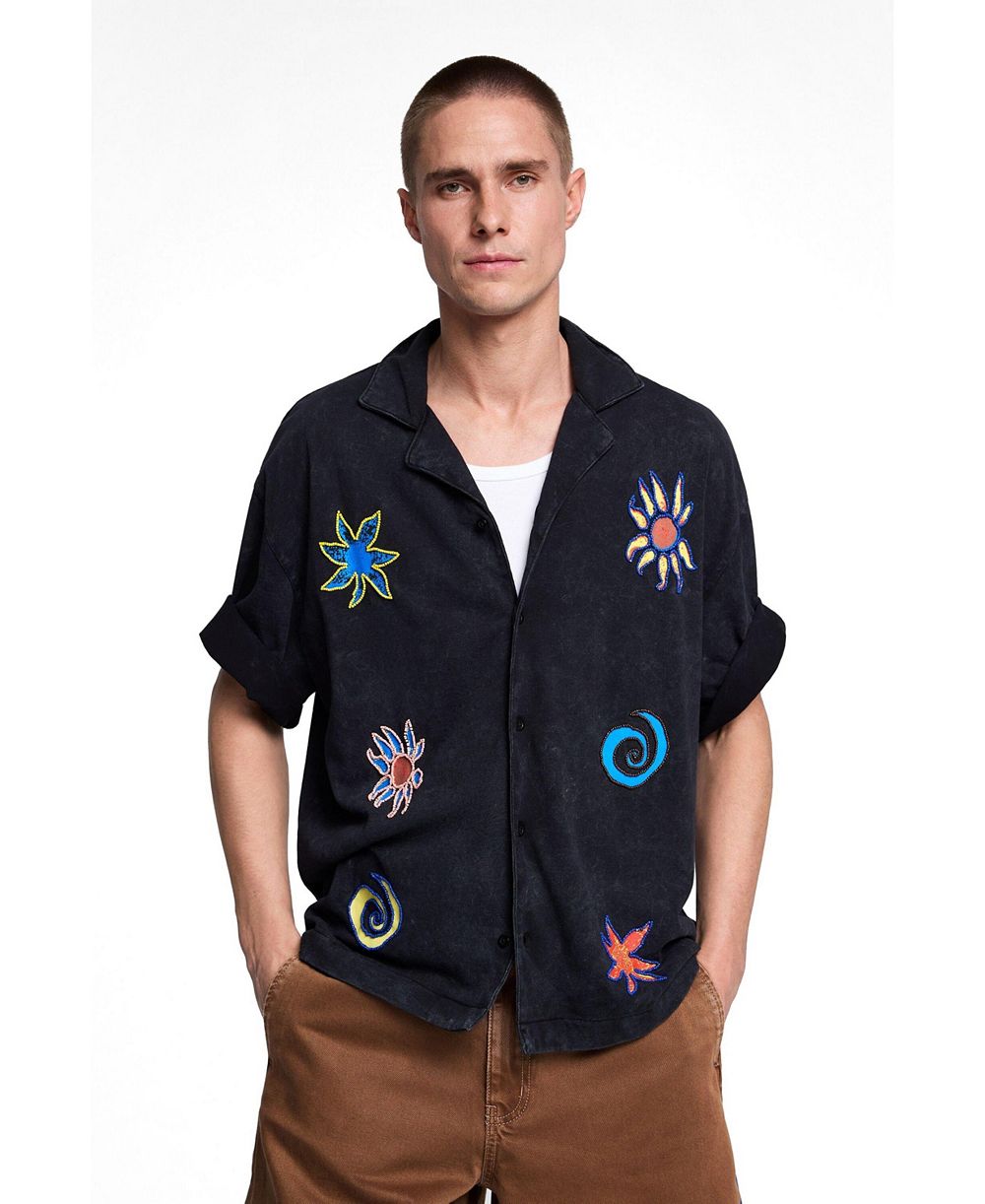 Desigual Men's Embroidered cotton shirt