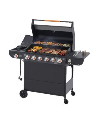 Asagikoiai 6 Burner Propane Gas Grill with Side Burner, 72000 BTU Stainless Steel Outdoor BBQ
