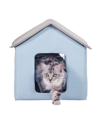 COZITO Heated Cat House, Small Outdoor Foldable Kitty Shelter with Timer and Heated Pad