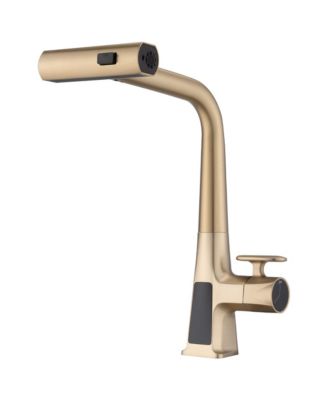 Кухонный смеситель PHYING Waterfall в цвете Brushed Gold с дисплеем температуры