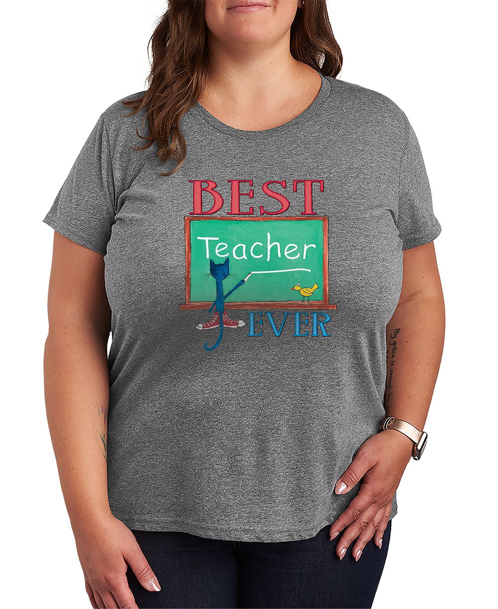 Hybrid Apparel Plus Size Pete the Cat Best Teacher Graphic T-Shirt