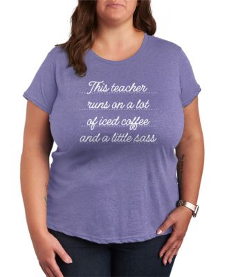 Мужская футболка Hybrid Apparel Plus Size This Teacher Runs on Coffee Graphic T-Shirt