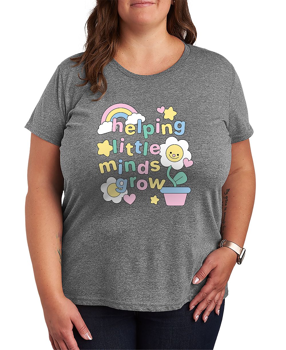 Hybrid Apparel Plus Size Helping Little Minds Grow Graphic T-Shirt