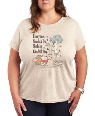 Hybrid Apparel Plus Size Winnie The Pooh Nothing Kind of Day Graphic T-Shirt