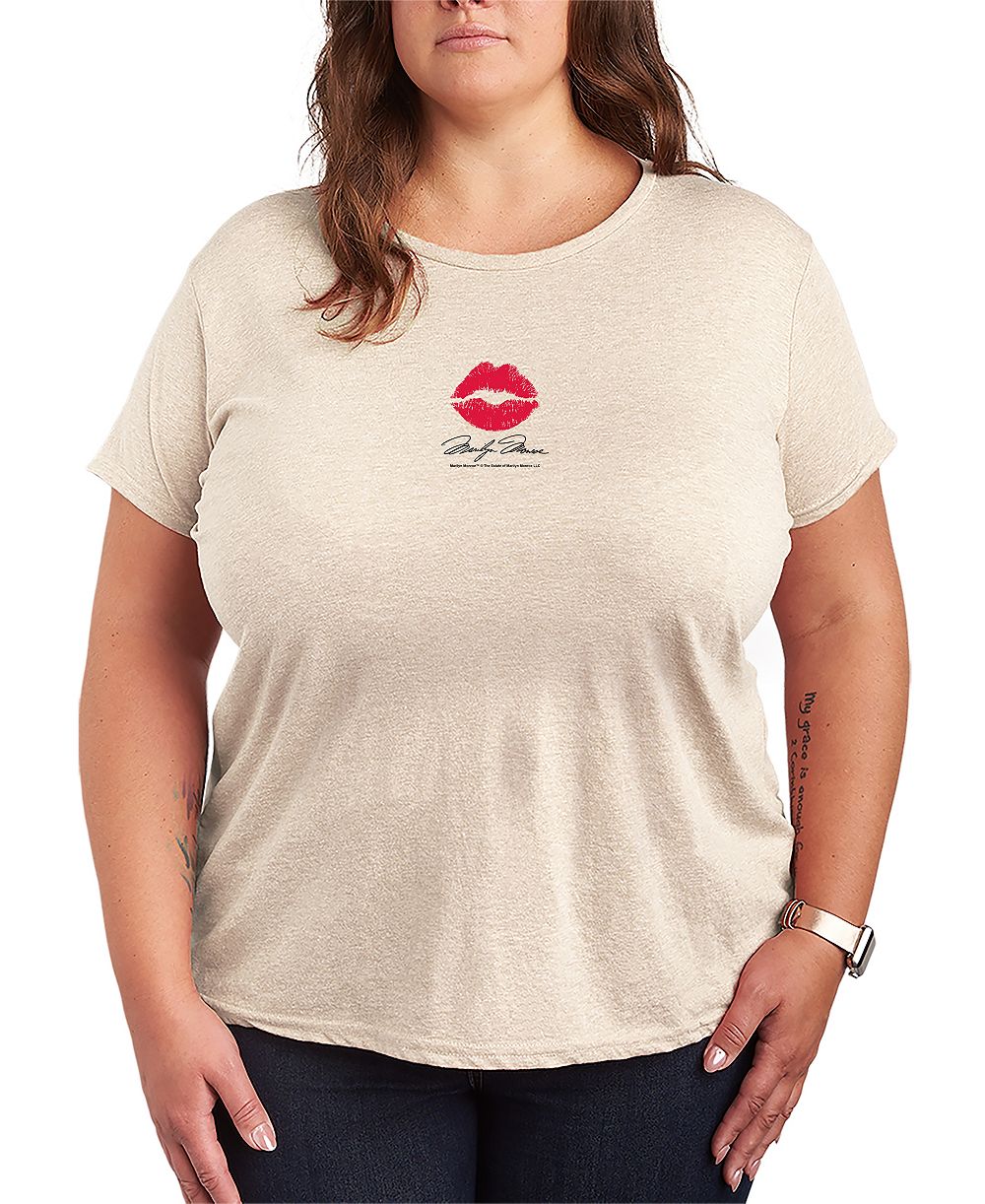 Hybrid Apparel Plus Size Marilyn Monroe Lipstick Kiss Graphic T-Shirt