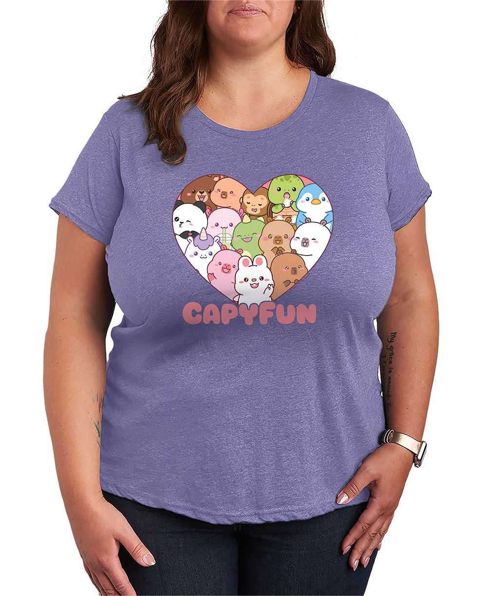 Hybrid Apparel Plus Size CapyFun Friends Collage Graphic T-Shirt