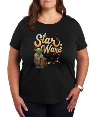 Hybrid Apparel Plus Size Star Wars Yoda Fireflies Graphic T-Shirt
