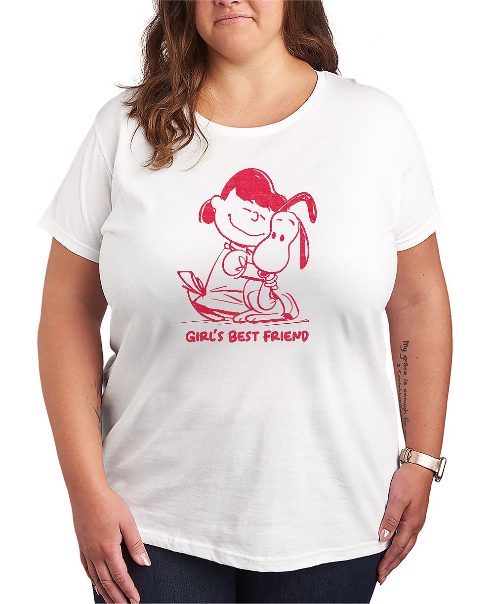 Hybrid Apparel Plus Size Peanuts Girls Best Friend Lucy Snoopy Graphic T-Shirt